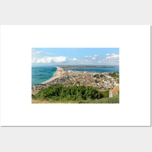 Chesil Beach, Dorset.  British coast landscape, seascape. Posters and Art